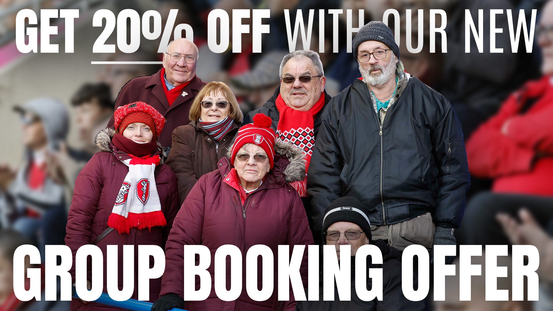 GET TO THE GAME FOR 20% LESS WITH OUR NEW GROUP BOOKING OFFER